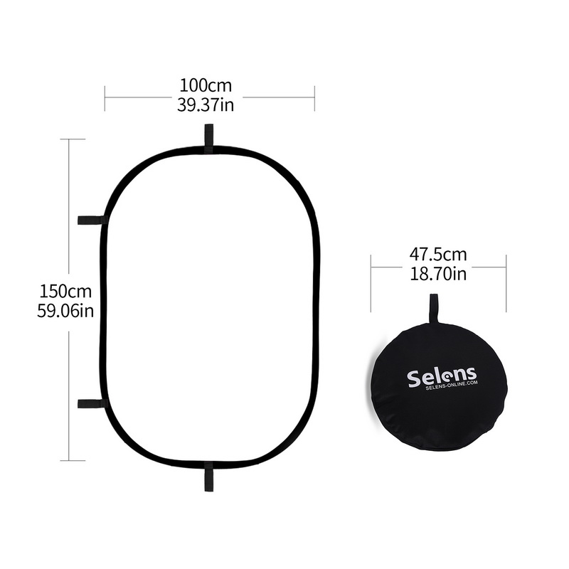 Photography Lighting Reflectors - 100X150CM Foldable Oval Reflector Soft Light