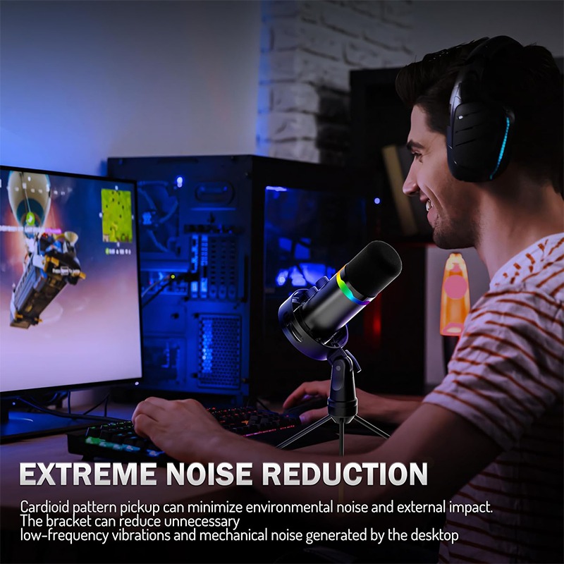 Boom Arm Stand - USB Gaming Microphone with Boom Arm