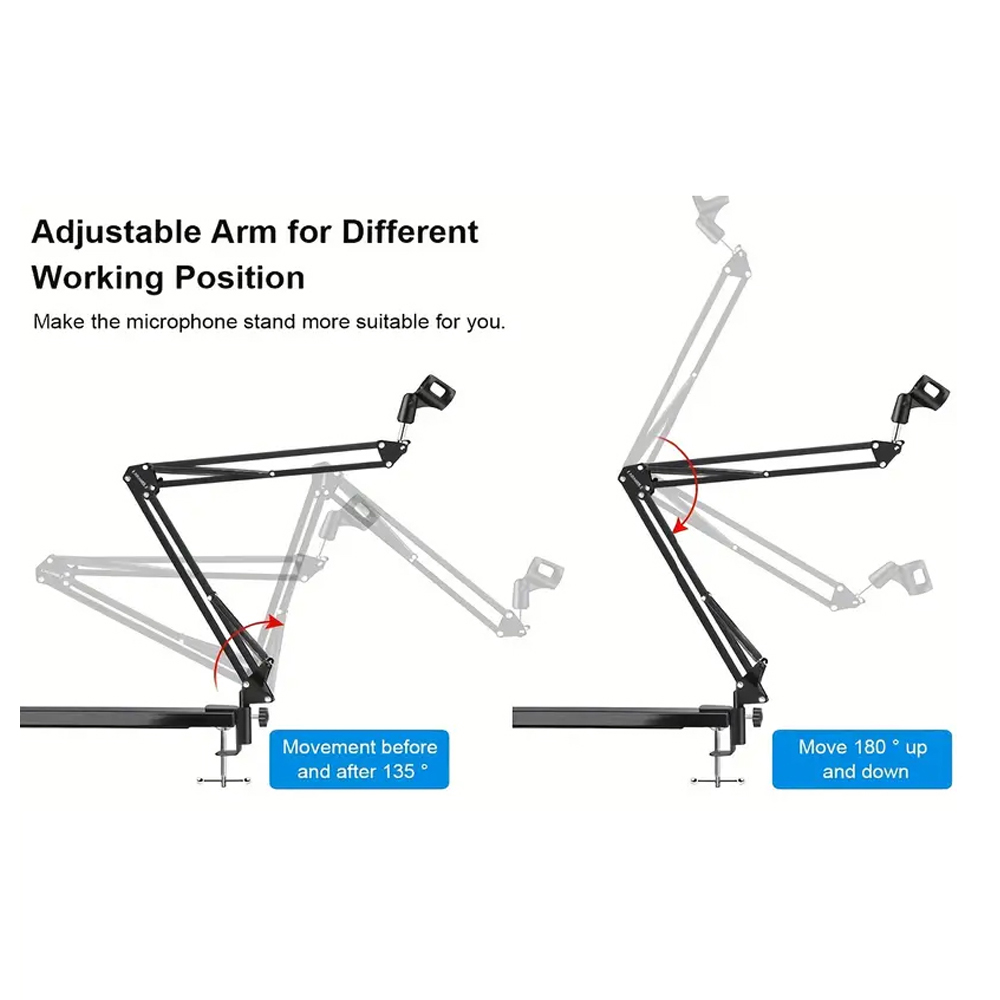 Foldable Metal Extendable Micr - Boom Arm Stand ulasan dan harga