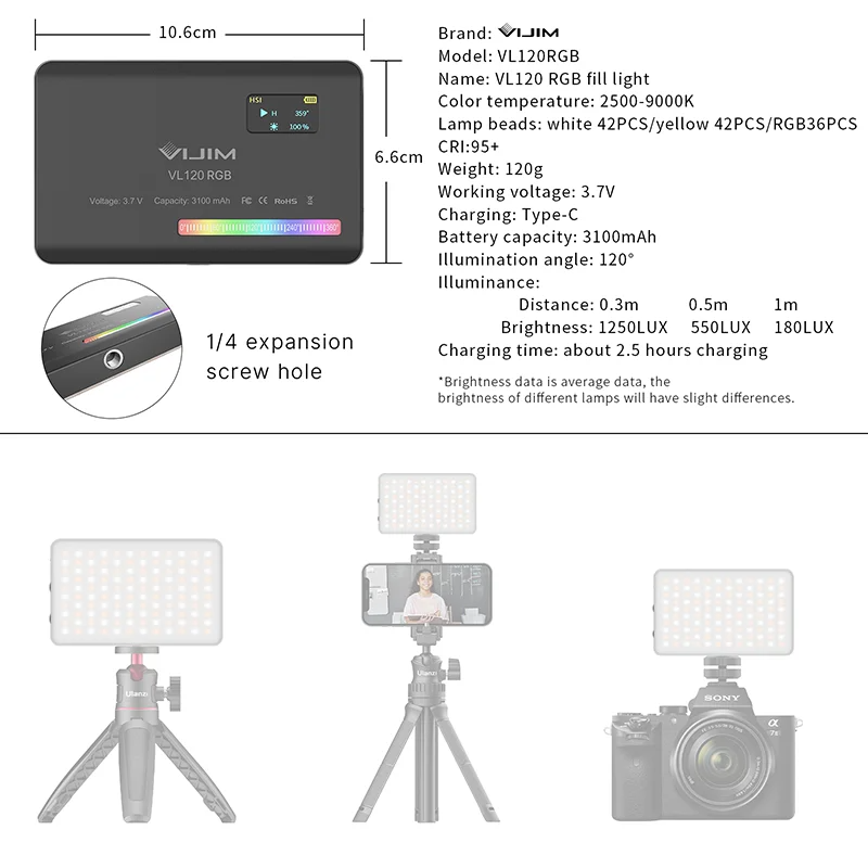 2026 New120 RGB Pocket Fill Li - Photography Lighting Indoor ulasan dan harga