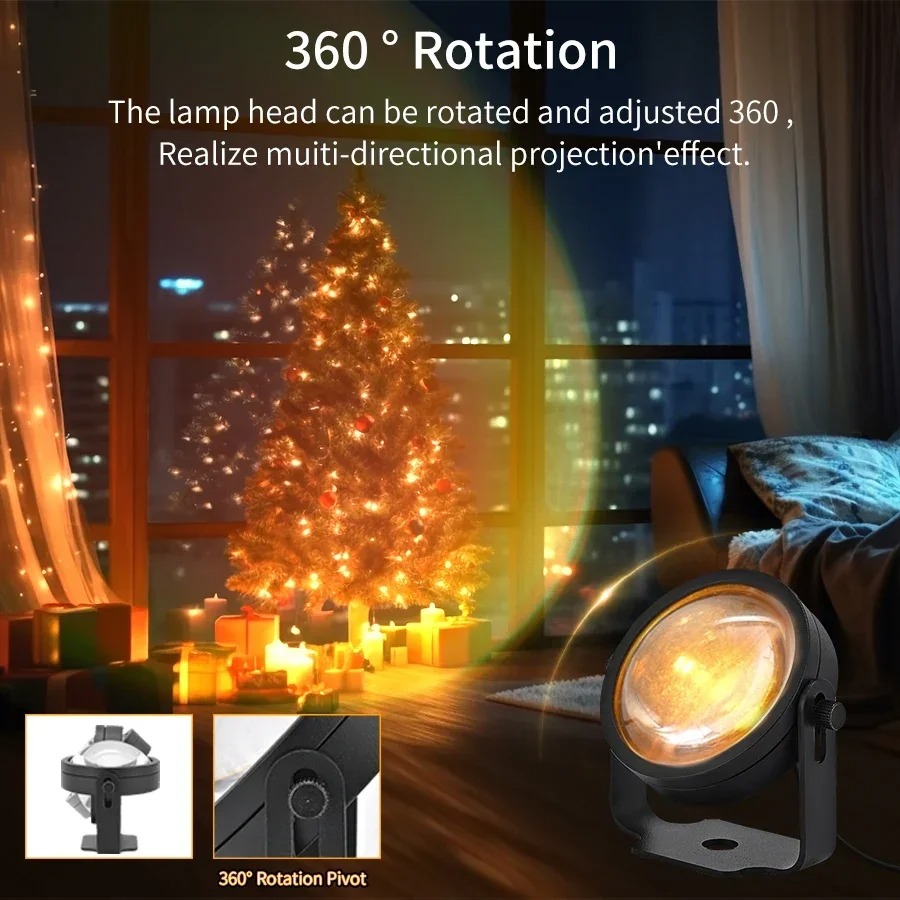 Smart LED Sunset Projector Lam - Photography Lighting Diy ulasan dan harga