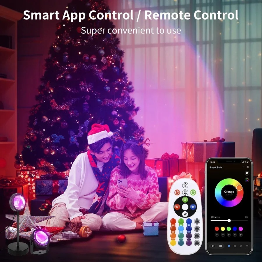 Smart LED Sunset Projector Lam - Photography Lighting Diy ulasan dan harga