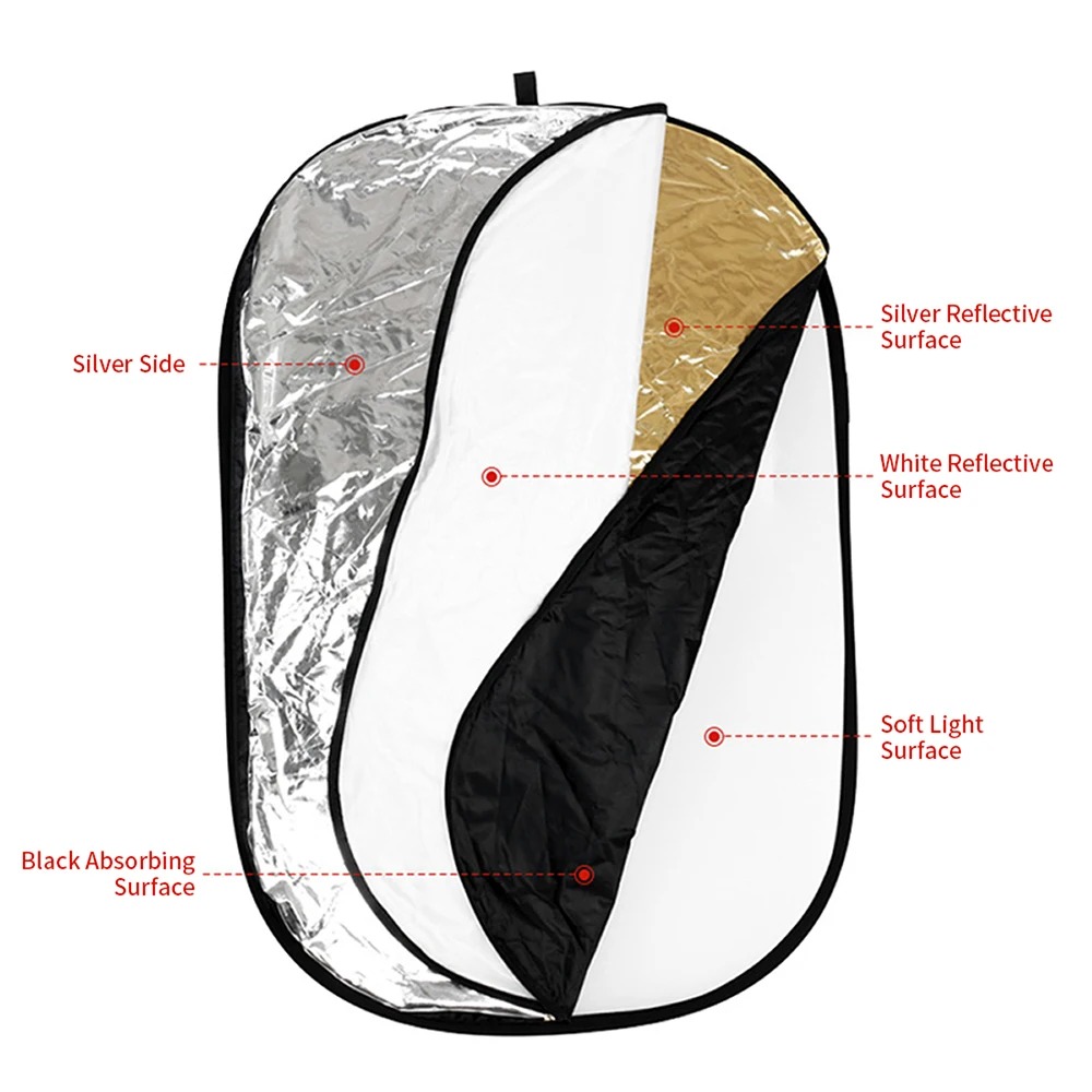 60/80/110CM 5-in-1 Collapsible - Photography Lighting Reflectors ulasan dan harga