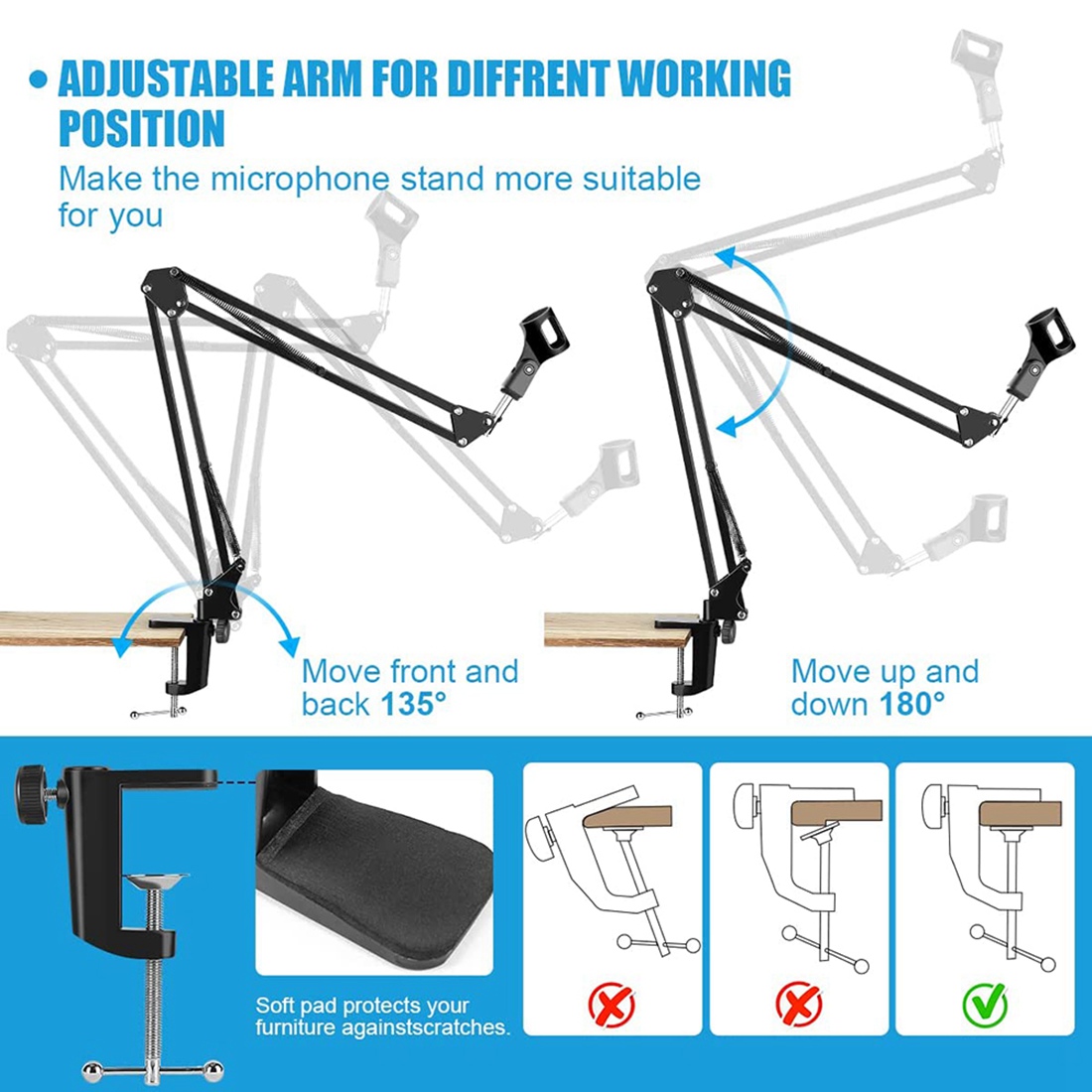NALFI-Microphone Stand,Adjusta - Boom Arm Stand ulasan dan harga