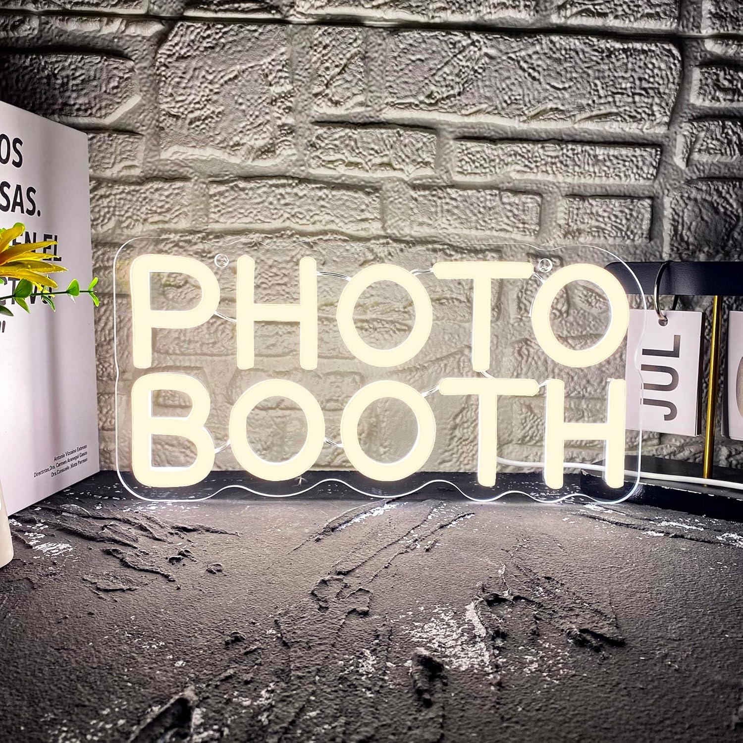 Photo Booth Neon Sign Dimmable - Photography Lighting Wedding Reception ulasan dan harga
