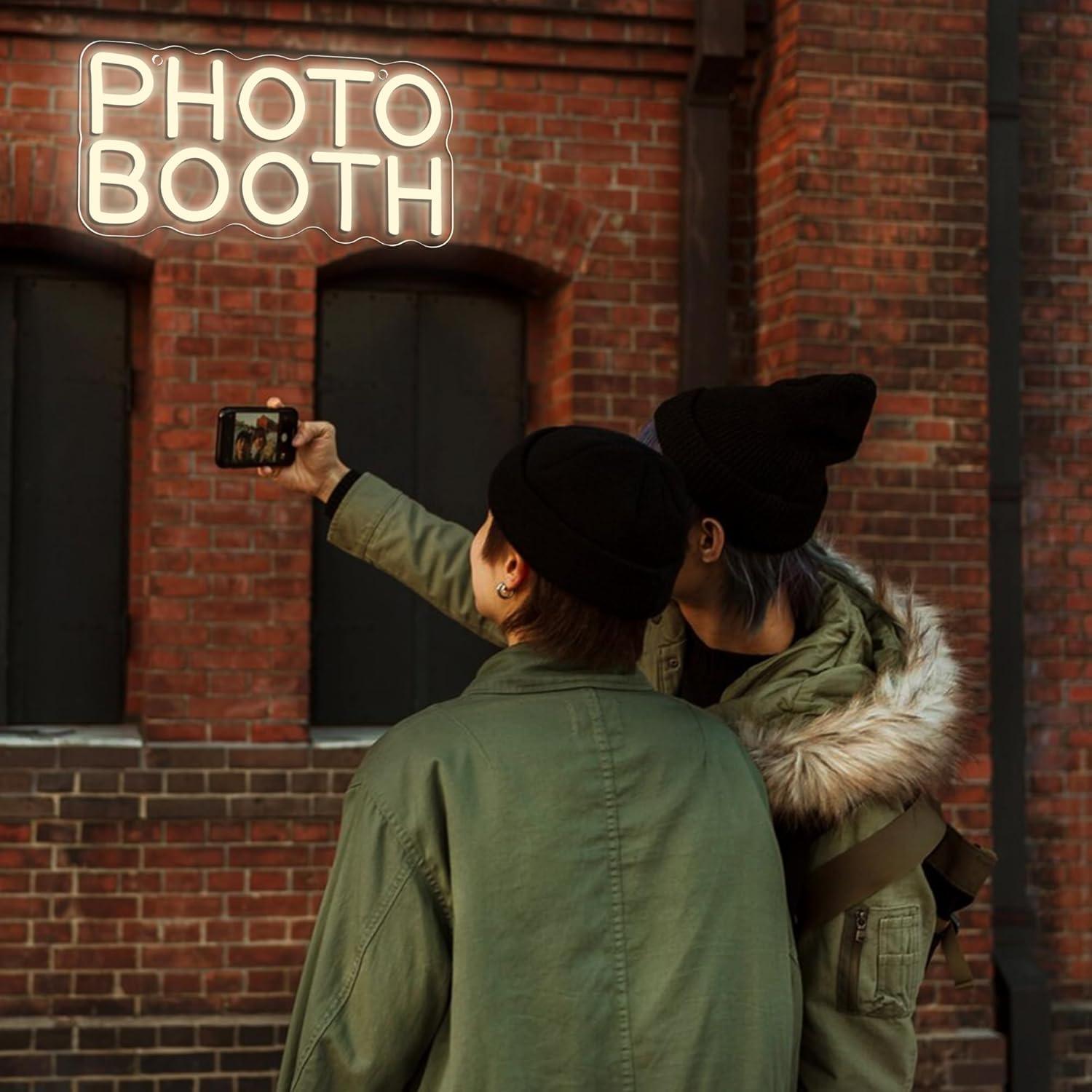 Photo Booth Neon Sign Dimmable - Photography Lighting Wedding Reception ulasan dan harga